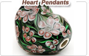 Glass heart pendants European Beads