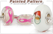 Painted Pattern European Glass Beads