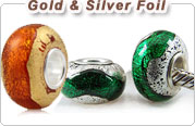 Gold & silver foil European beads