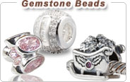 Silver gemstone charms European beads
