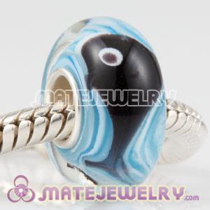 Dolphin Lampwork glass beads in 925 silver single core