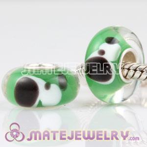 Puppy Dog Lampwork glass beads in 925 silver single core