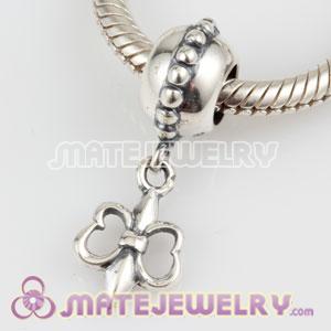 Sterling Silver Charms with Dangle Fleur de Lis fit European Troll Jewelry