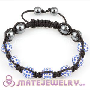 Sambarla Style Bracelets with blue Crystal Alloy Beads and Hematite
