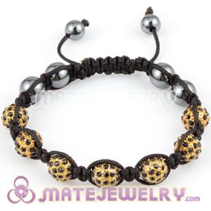 Sambarla Style Bracelets with black Crystal Alloy Beads and Hematite