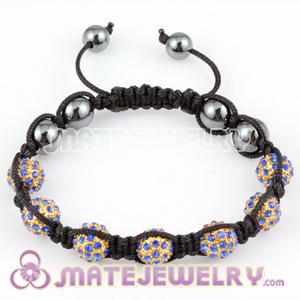 Sambarla Style Bracelets with blue Crystal Alloy Beads and Hematite