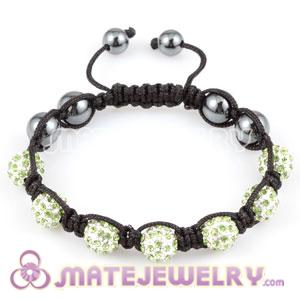 Sambarla Style Bracelets with green Crystal Alloy Beads and Hematite