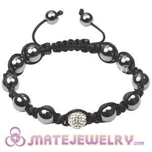 Fashion Tresor Bracelets with white Czech Crystal and Hematite beads 