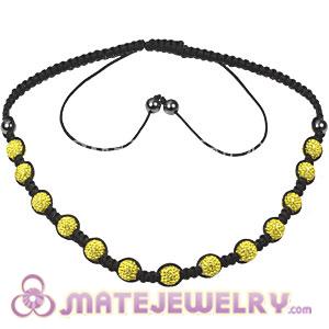 Fashion handmade Tresor necklace with yellow Czech Crystal and Hematite beads 