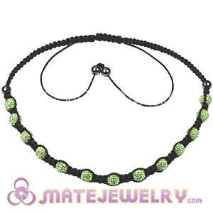 Fashion handmade Tresor necklace with green Czech Crystal and Hematite beads 