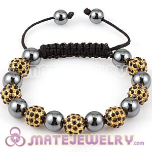 2011 fashion Sambarla Style Bracelets with black golden Crystal Alloy Beads and Hematite