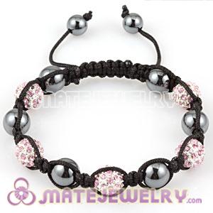 2011 latest Sambarla Style Bracelets with Rosy Crystal Alloy Beads and Hematite