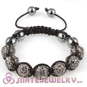 Fashion handmade Sambarla Style Bracelets with Grey Crystal beads and Hematite