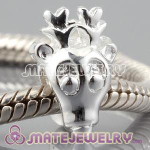 Shiny 925 Sterling Silver Reindeer charm Beads fits European bracelet