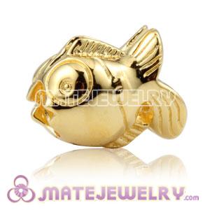 Gold plated 925 Sterling Silver Subtropical Fish charm Beads fits European bracelet