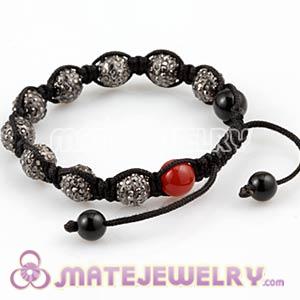 2011 fashion Sambarla Bracelets with Black Crystal Alloy Beads and Agate