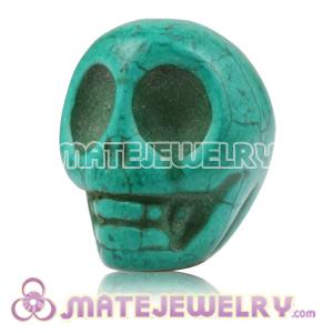 17×18mm Sambarla Style Grass Green Turquoise Skull Head Ball Beads 