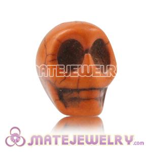 11×12mm Sambarla Style Orange Turquoise Skull Head Ball Beads 