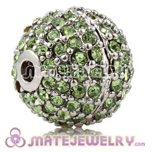 12mm Copper Disco Ball Bead Pave Green Austrian Crystal Sambarla Style