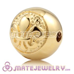 10×11mm 18K Gold Plated Sterling Silver Ball Beads with Logo