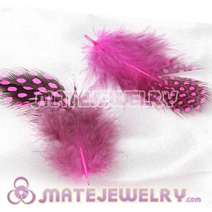 Wholesale Magenta Guinea Fowl Feather Hair Extensions 