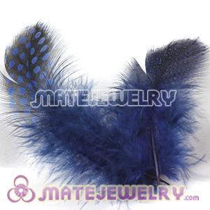 Wholesale Ink Blue Guinea Fowl Feather Hair Extensions 