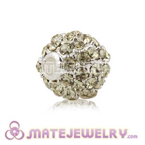 8mm Handmade Alloy Beads With Ivory Crystal