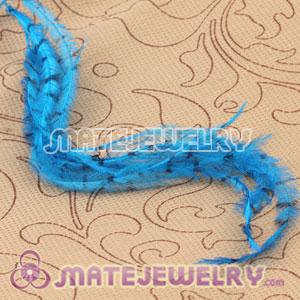 Wholesale Blue Striped Ostrich Plumes Trim Feather Hair Extensions 