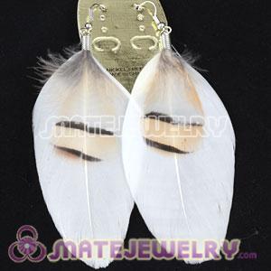 Long White Tibetan Jaderic Bohemia Styles Flake Feather Earrings