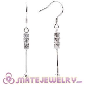 925 Sterling Silver Inlay CZ Stone Earring Component Findings