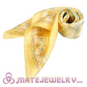 Wholesale 50X50CM Printed Floral Silk Scarves Natural Small Square Pure Silk Scarf