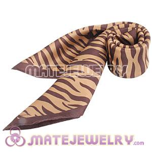 Wholesale Brown Border 50X50CM Printed Silk Scarves Natural Small Square Pure Silk Scarf