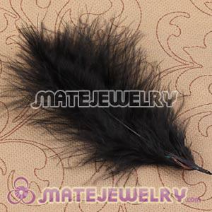Wholesale Natural Black Fluffy Short Rooster Feather Hair Extensions 