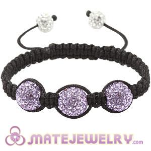 12mm Pave Lavender Czech Crystal Bead Handmade String Bracelets 