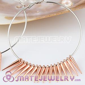 22mm Rose Gold Plated Spike Beads For Basketball Wives Hoop Earrings