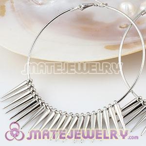 22mm Platinum Plated Spike Beads For Basketball Wives Hoop Earrings