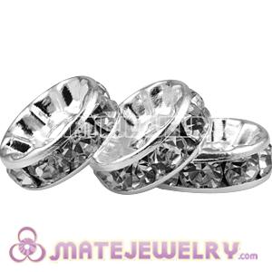10mm Alloy Clear Crystal Spacer Beads For Basketball Wives Earrings 