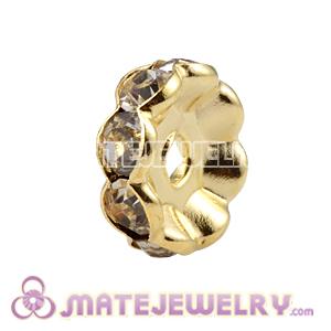 10mm Gold Alloy Clear Crystal Spacer Beads For Basketball Wives Earrings 