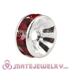 8mm Alloy Basketball Wives Red Crystal Spacer Beads 
