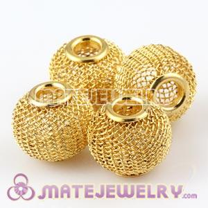 16mm Basketball Wives Gold Mesh Beads For Hoop Earrings