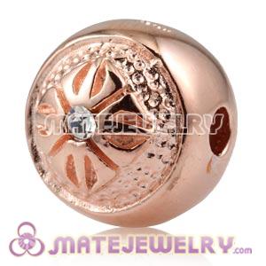 10×11mm Plated Rose Gold Silver Ball Stone Beads With Logo