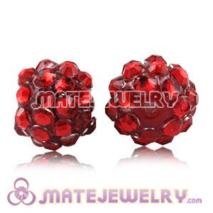 Wholesale 10mm Red Rhinestone Basketball Wives Resin Pave Beads 