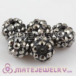 Wholesale 10mm Rhinestone Basketball Wives Grey Resin Pave Beads 