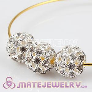 Wholesale 14mm Alloy White Basketball Wives Crystal Earring Beads 