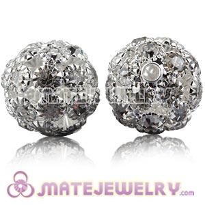 Wholesale 16mm Alloy White Basketball Wives Crystal Earring Beads 