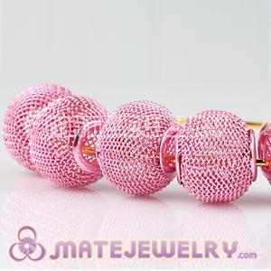 Wholesale 18mm Pink Basketball Wives Mesh Beads For Hoop Earrings 