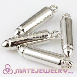 Wholesale 32mm Silver Plated ABS Basketball Wives Bullet Beads 