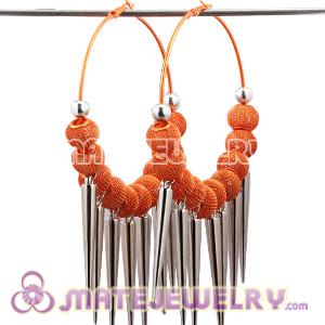 80mm Orange Basketball Wives Inspired Spike Hoop Earrings 
