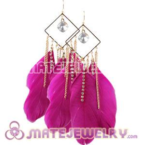 Wholesale Pink Basketball Wives Feather Earrings