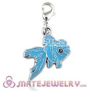 Platinum Plated Alloy European Enamel Jewelry Fish Charms Wholesale 